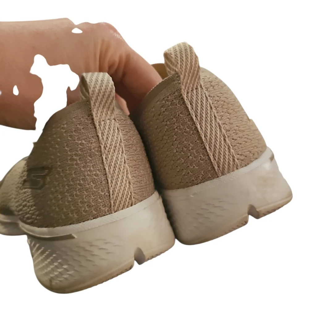 Skechers Women’s Taupe Knit Lace-Up Slip-On Sneakers Sz 11 SH320 - Picture 5 of 7